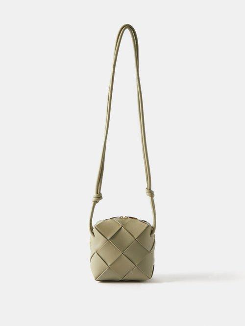 Bottega Veneta - Cassette Mini Intrecciato-leather Cross-body Bag - Womens - Beige
