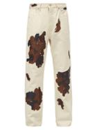 Matchesfashion.com Our Legacy - Painted Cotton-twill Straight-leg Trousers - Mens - Ivory Multi