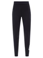 Ladies Rtw Stella Mccartney - Logo-print Neoprene Leggings - Womens - Navy