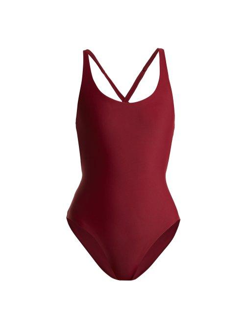 Matchesfashion.com Jade Swim - Asterik Cross Strap Swimsuit - Womens - Burgundy