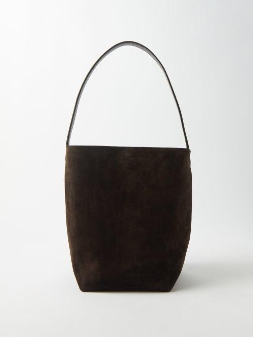 The Row - Park Medium Suede Tote Bag - Womens - Dark Brown