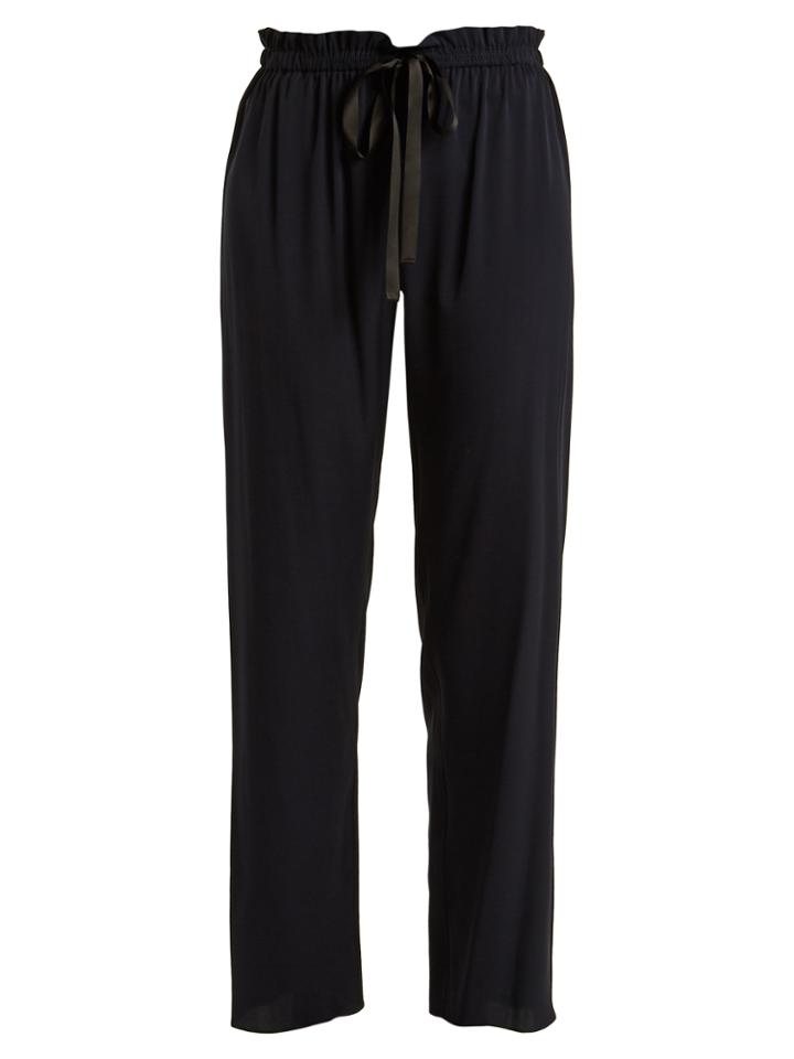 The Row Paco Wide-leg Stretch-georgette Cropped Trousers