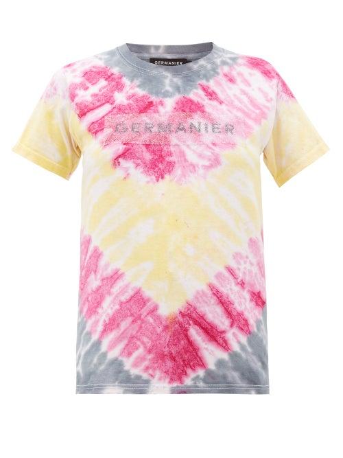 Matchesfashion.com Germanier - Crystal Logo Tie Dyed Cotton T Shirt - Womens - Multi