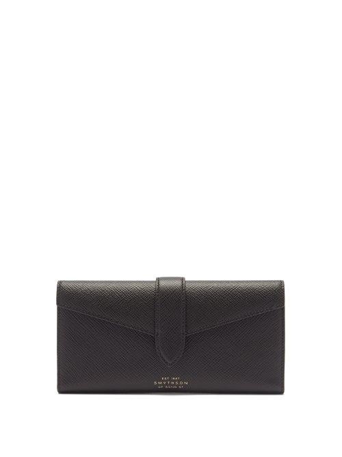 Matchesfashion.com Smythson - Panama Saffiano-leather Wallet - Mens - Black