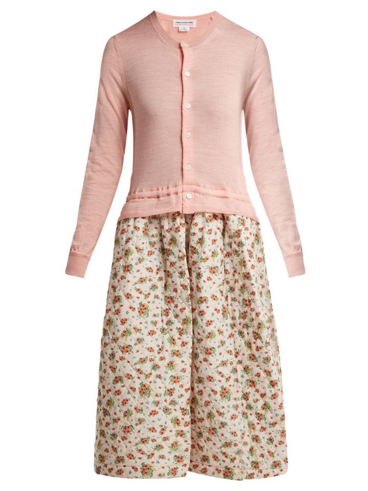 Comme Des Garçons Girl Knitted And Quilted Panel Dress
