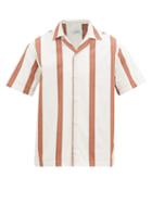 Matchesfashion.com Saturdays Nyc - Canty Striped Cuban-collar Cotton Shirt - Mens - White Multi
