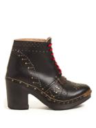 Burberry Lace-up Studded Leather Ankle Boots