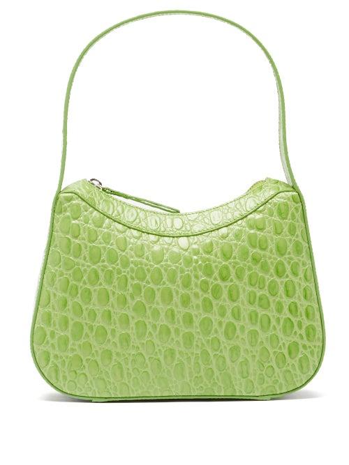 Matchesfashion.com By Far - Kiki Crocodile-effect Leather Shoulder Bag - Womens - Green