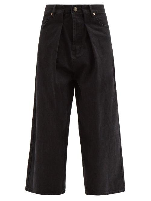 Raey - Extra Fold Organic-cotton Wide-leg Jeans - Womens - Black