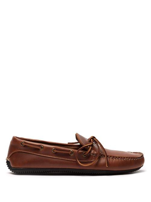 Matchesfashion.com Quoddy - Camp Moccasin Leather Driving Shoes - Mens - Brown