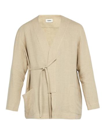 Commas Tie-side Linen Robe Shirt