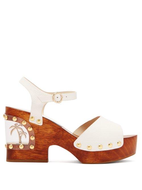 Matchesfashion.com Sophia Webster - Paradise Palm Tree Leather Clogs - Womens - White
