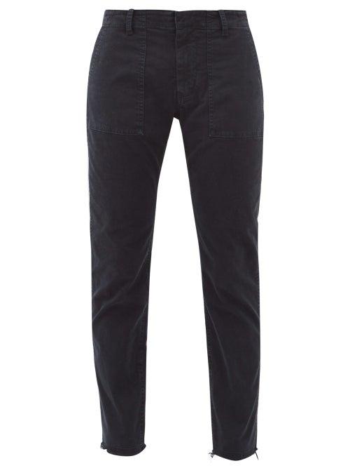 Matchesfashion.com Nili Lotan - Jenna Cropped Stretch Cotton-twill Trousers - Womens - Navy