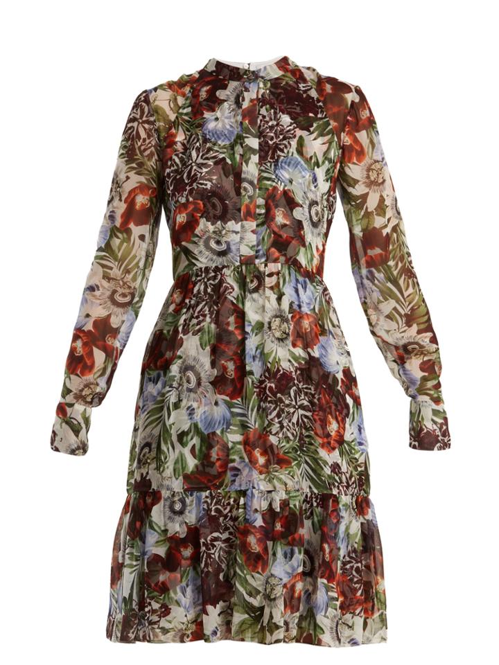 Erdem Devika Dorothea-print Silk-chiffon Dress