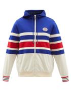 Gucci - Side-stripe Hooded Sweatshirt - Mens - Blue Multi