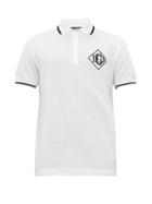 Matchesfashion.com Dolce & Gabbana - Dg Logo Cotton Piqu Polo Shirt - Mens - White