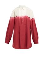 Matchesfashion.com Kilometre Paris - Dip Dyed Cotton Shirt - Womens - Red