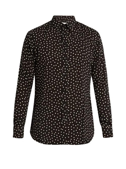 Saint Laurent Polka Dot-print Poplin Shirt