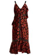 Matchesfashion.com Proenza Schouler - Floral Jacquard Ruffle Trimmed Dress - Womens - Black Print
