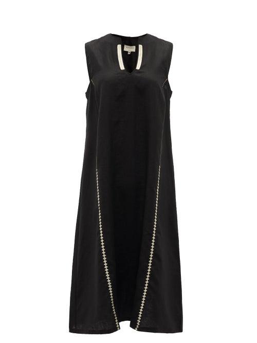 Matchesfashion.com Zeus + Dione - Tinos Linen Dress - Womens - Black