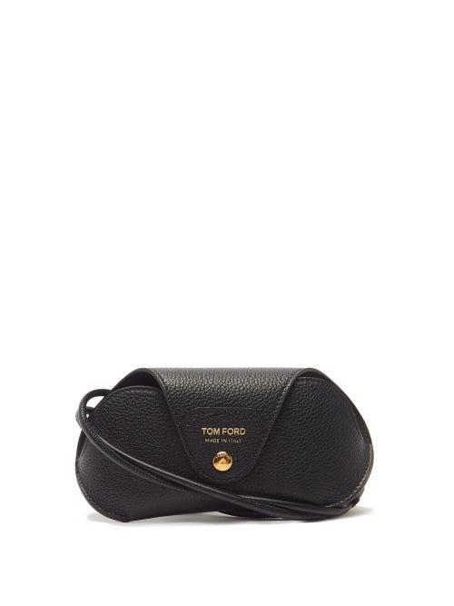 Tom Ford - Logo-print Grained-leather Sunglasses Case - Mens - Black