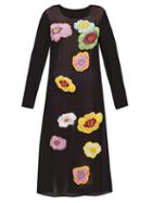 Matchesfashion.com Romance Was Born - New Power Generation Floral Appliqu Chiffon Dress - Womens - Black Multi