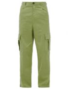 Winnie New York - Slubbed-cotton Cargo Trousers - Mens - Light Green