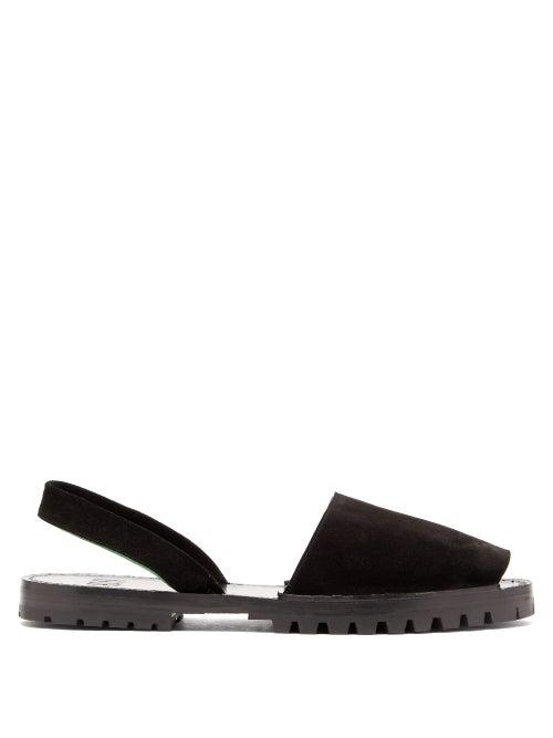 Matchesfashion.com Goya - Slingback Suede Sandals - Mens - Black