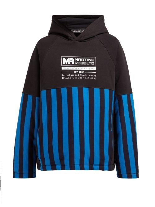 Matchesfashion.com Martine Rose - Padded Cotton Jersey Hooded Sweatshirt - Womens - Black Multi