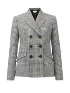 Matchesfashion.com Alexander Mcqueen - Belted Prince-of-wales-check Jacket - Womens - Grey Multi