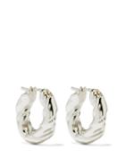 Loewe - Twisted Sterling-silver Hoop Earrings - Womens - Silver