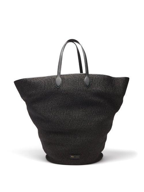 Ladies Bags Khaite - Osa Large Raffia Tote Bag - Womens - Black