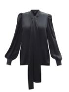 Tom Ford - Balloon-sleeve Satin Blouse - Womens - Black