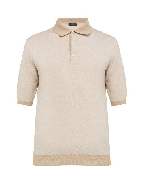 Matchesfashion.com Thom Sweeney - Cotton Piqu Polo Shirt - Mens - Beige