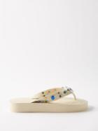 Gucci - Pascar Crystal-embellished Rubber Flip Flops - Womens - White