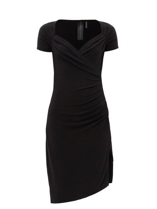 Norma Kamali - Sweetheart-neck Draped Jersey Dress - Womens - Black