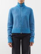Mm6 Maison Margiela - Zipped High-neck Sweater - Womens - Blue