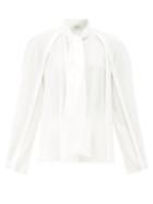 Matchesfashion.com Lemaire - Neck-tie Silk-blend Blouse - Womens - Ivory