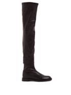 Matchesfashion.com Ann Demeulemeester - Over The Knee Nappa Leather Boots - Womens - Black