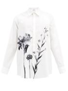 Matchesfashion.com Valentino Garavani - Oversized Flowersity-print Cotton-poplin Shirt - Mens - White
