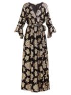 Matchesfashion.com Melissa Odabash - Look 17 Floral Fil Coup Chiffon Maxi Dress - Womens - Black