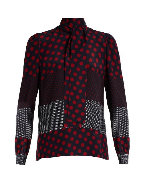 Redvalentino Polka-dot Print Silk-crepe Blouse