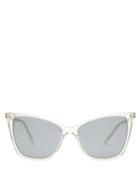 Matchesfashion.com Saint Laurent - Oversized Cat-eye Acetate Sunglasses - Womens - Grey