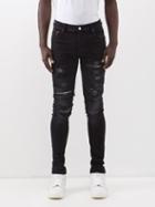 Amiri - Thrasher Distressed Slim-leg Jeans - Mens - Black