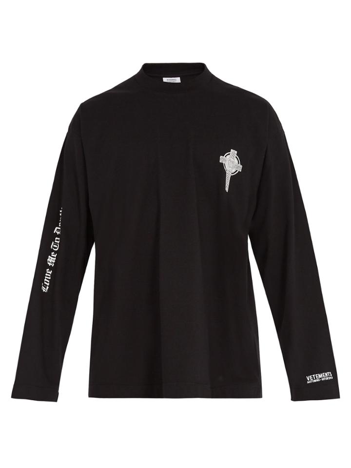 Vetements Crew-neck Long-sleeved Cotton T-shirt