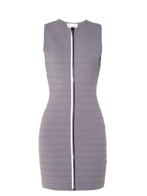 Matchesfashion.com Christopher Kane - Zip Through Bandage Mini Dress - Womens - Grey