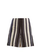 Matchesfashion.com Zeus + Dione - Petra Striped Silk Blend Shorts - Womens - White Multi