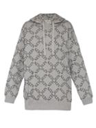 Matchesfashion.com Valentino - Logo Printed Hooded Stretch Cotton Sweatshirt - Mens - Grey