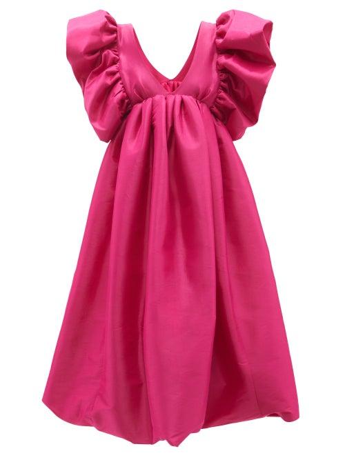 Kika Vargas - Adri Ruffled Silk-blend Taffeta Dress - Womens - Pink