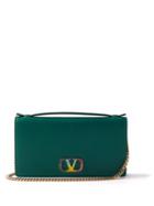 Valentino Garavani - V-logo Leather Cross-body Bag - Womens - Green